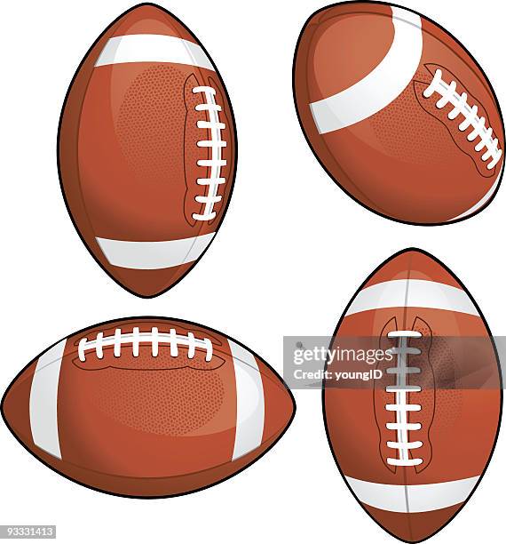 american football-set - american football ball stock-grafiken, -clipart, -cartoons und -symbole