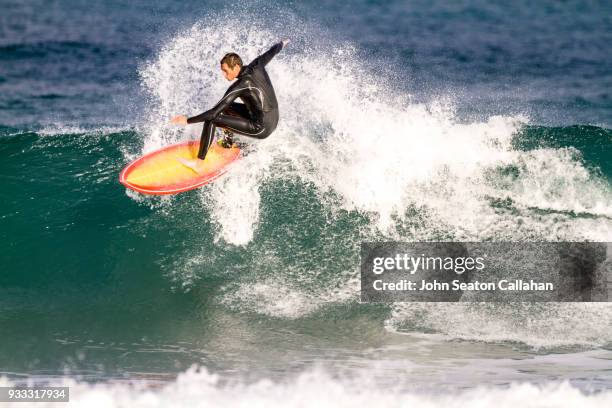 surfing in the mediterranean sea - tunisia surfing one person stock pictures, royalty-free photos & images