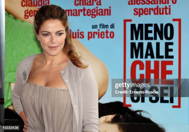 Claudia Gerini attends the 'Meno Male Che Ci Sei' photocall at Adriano Cinema on November 23, 2009 in Rome, Italy.