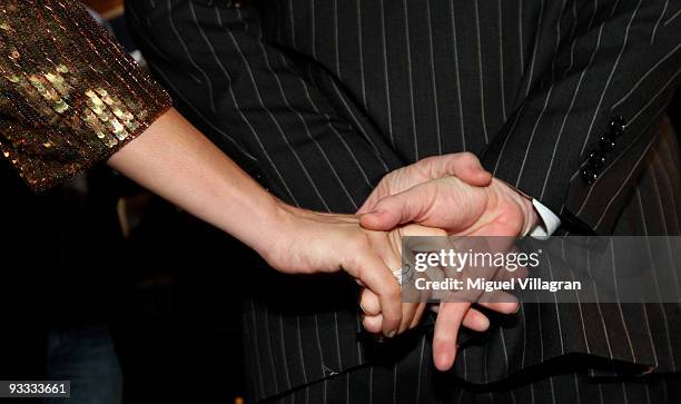 Boris Becker and his pregnant wife Lilly Kerssenberg hold hands during the Laureus Media Award ceremony on November 23, 2009 in Kitzbuhel, Austria.