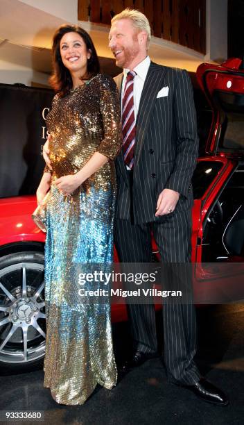 Boris Becker and his pregnant wife Lilly Kerssenberg attend the Laureus Media Award ceremony on November 23, 2009 in Kitzbuhel, Austria.
