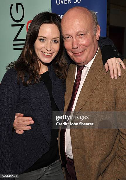 Actress Emily Blunt and screenwriter Julian Fellowes attend the Variety Screening of "The Young Victoria" at the Fine Arts Theatre on November 13,...