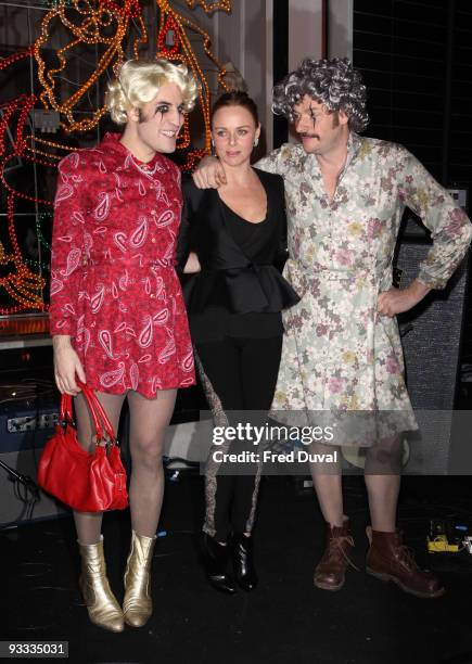 Noel Fielding, Julian Barratt and Stella McCartney attend the switching on ceremony for the Stella McCartney store christmas lights on November 23,...