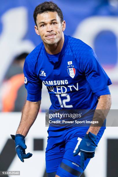 Cristovam Roberto Ribeiro da Silva of Suwon Samsung Bluewings celebrates after scoring his goal during the AFC Champions League 2018 Group H match...