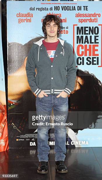 Alessandro Sperduti attends the 'Meno Male Che Ci Sei' photocall at Adriano Cinema on November 23, 2009 in Rome, Italy.