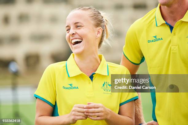 Emily Smith during the Australian Commonwealth Games Hockey Teams Announcement at Wesley College Hockey Field on March 16, 2018 in Perth, Australia.