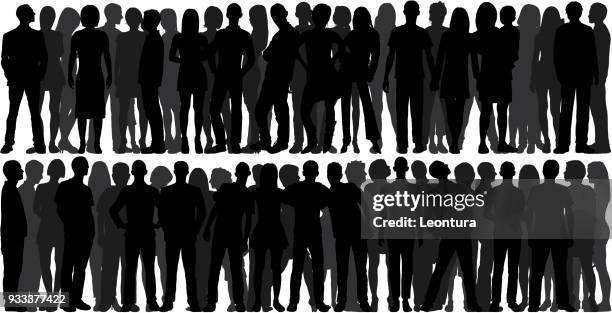 crowd (all people are complete and moveable) - conservative stock illustrations