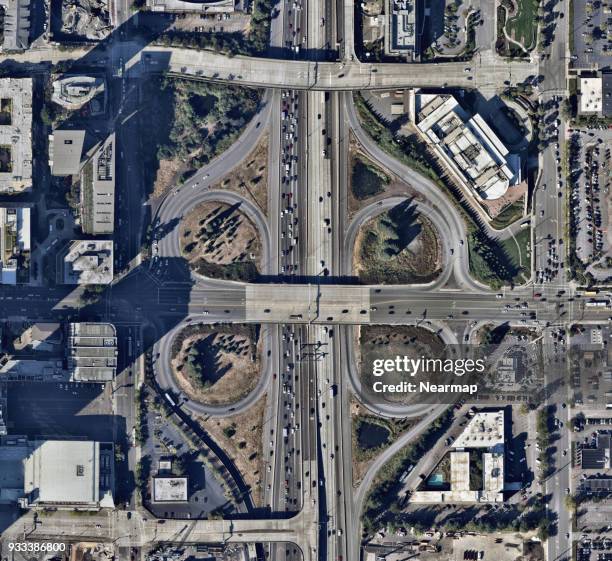 freeways from above - seattle aerial stock pictures, royalty-free photos & images