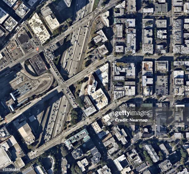 freeways from above - seattle traffic stock pictures, royalty-free photos & images