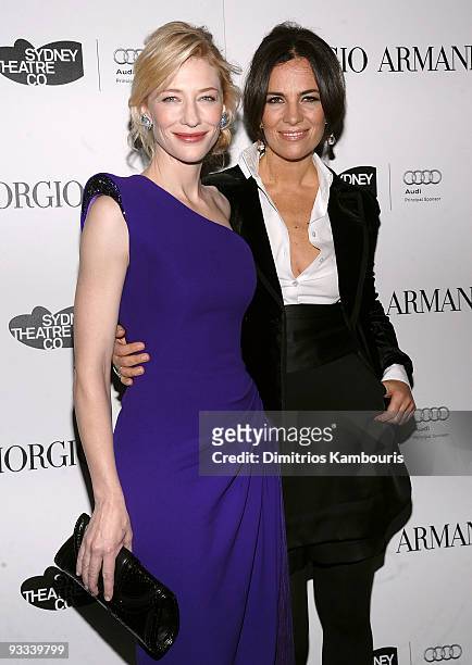 Actress Cate Blanchett and Roberta Armani attend a welcome dinner for the Sydney Theatre Company at Armani Ristorante on November 23, 2009 in New...