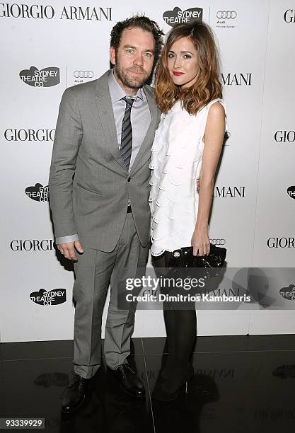 Actress Rose Byrne and Brendan Cowell attend a welcome dinner for the Sydney Theatre Company at Armani Ristorante on November 23, 2009 in New York...