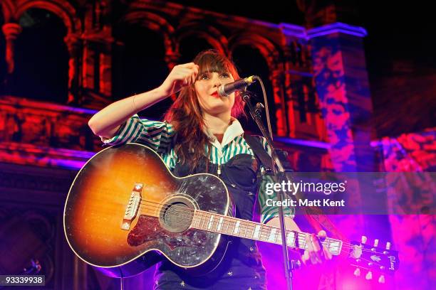 Lisa Mitchell performs on stage as part of Mencap's Little Voice Sessions at the Union Chapel on November 23, 2009 in London, England.