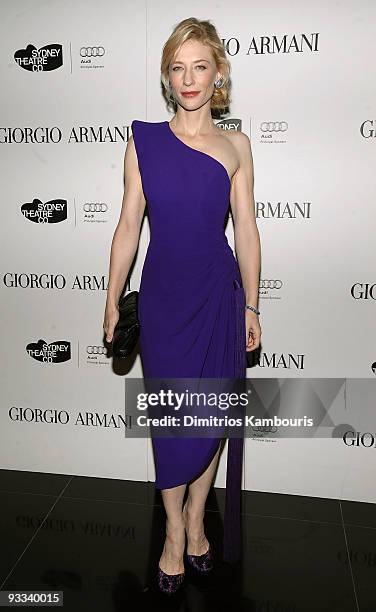 Actress Cate Blanchett attends a welcome dinner for the Sydney Theatre Company at Armani Ristorante on November 23, 2009 in New York City.