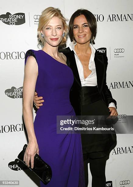 Actress Cate Blanchett and Roberta Armani attend a welcome dinner for the Sydney Theatre Company at Armani Ristorante on November 23, 2009 in New...