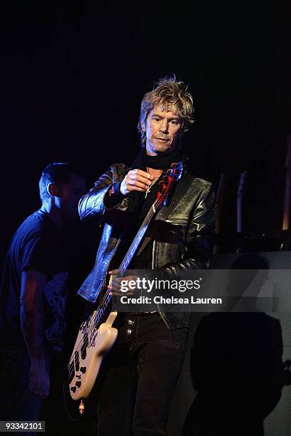 Bassist Duff McKagan of Velvet Revolver performs at the Los Angeles Youth Network benefit rock concert at Avalon on November 22, 2009 in Hollywood,...