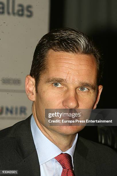 Duke of Palma, Inaki Urdangarin, attends a Telefonica Forum on November 23, 2009 in Madrid, Spain.