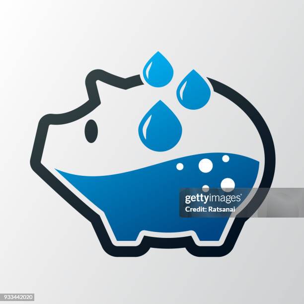 stockillustraties, clipart, cartoons en iconen met water concept opslaan - waterbesparing