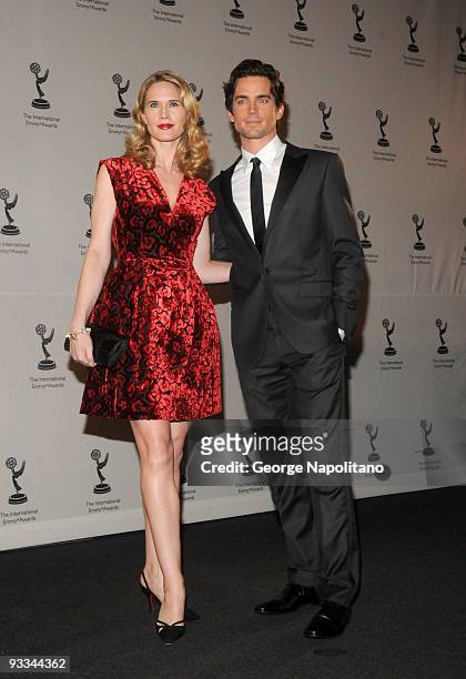 Actress Stephanie March an actor Matthew Bomer attend the 37th International Emmy Awards gala at the New York Hilton and Towers on November 23, 2009...