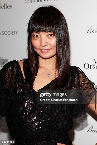 Model Irina Pantaeva attends a screening of "Me And Orson Welles" hosted by the Cinema Society, Screenvision and Brooks Brothers at Clearview Chelsea...