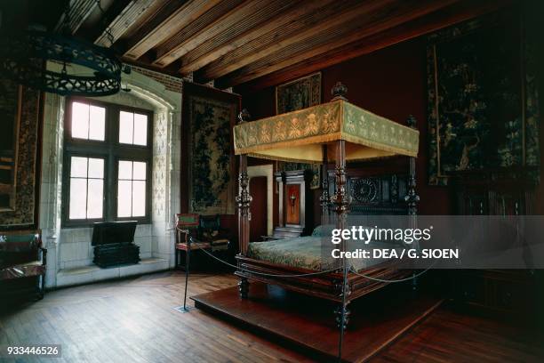 Bedroom in the Chateau d'Amboise, Loire Valley , Centre-Val de Loire. France, 15th century.