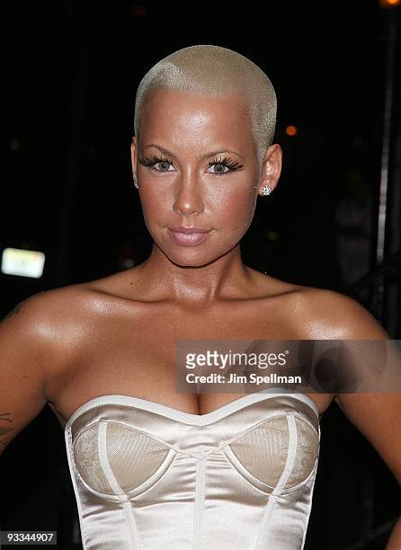 Amber Rose attends The Cinema Society with Screenvision & Brooks Brothers screening of "Me And Orson Welles" at Clearview Chelsea Cinemas on November...