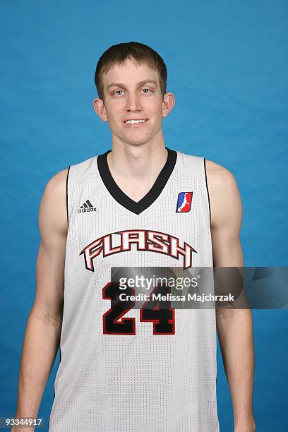 Luke Cummard of the Utah Flash poses for a photo during media day at Zions Basketball Center on November 23, 2009 in Salt Lake City, Utah. NOTE TO...
