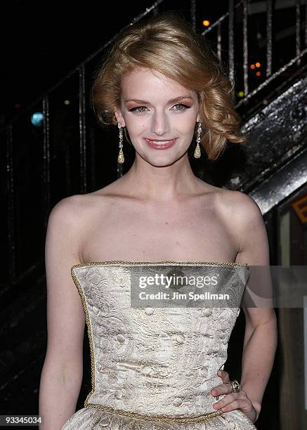 Lydia Hearst attends The Cinema Society with Screenvision & Brooks Brothers screening of "Me And Orson Welles" at Clearview Chelsea Cinemas on...