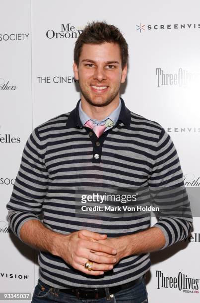 Olympic fencer Tim Morehouse attends The Cinema Society with Screenvision & Brooks Brothers screening of "Me And Orson Welles" at Clearview Chelsea...