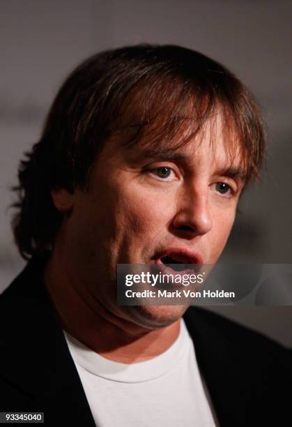 Director Richard Linklater attends The Cinema Society with Screenvision & Brooks Brothers screening of "Me And Orson Welles" at Clearview Chelsea...