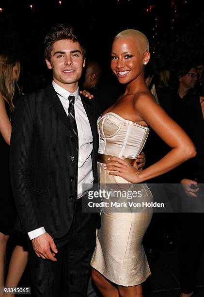 Actor Zac Efron and Amber Rose attend the after party for The Cinema Society with Screenvision & Brooks Brothers screening of "Me And Orson Welles"...