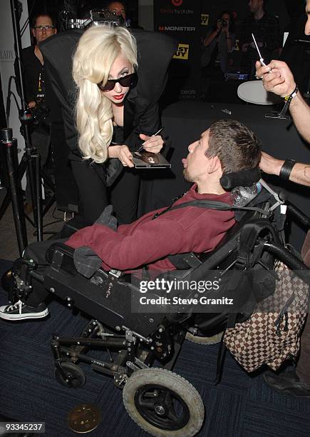 Singer Lady Gaga appears at In-Store Appearance at Best Buy on November 23, 2009 in Los Angeles, California.