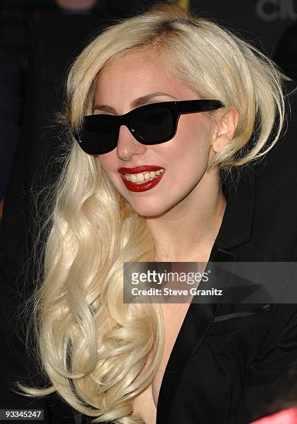 Singer Lady Gaga appears at In-Store Appearance at Best Buy on November 23, 2009 in Los Angeles, California.