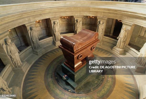 Tomb of Napoleon Bonaparte in the Dome des Invalides, or Royal chapel, Paris , France.