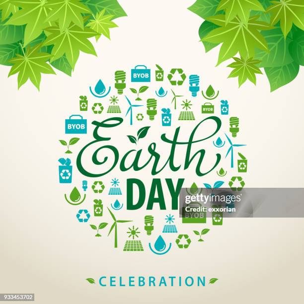 earth day ecology flyer - earth day stock illustrations