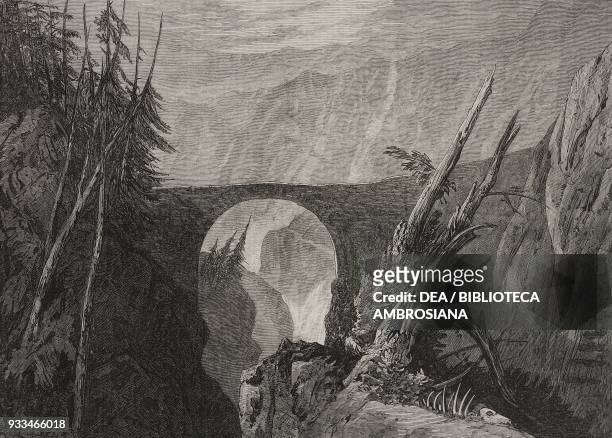 The Devil's Bridge, Altdorf, Switzerland, from William Turner's Liber Studiorum, illustration from the magazine The Illustrated London News, volume...