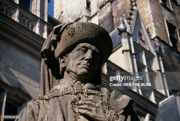 Statue of Philip III of Burgundy, known as Philip the Good , detail, Dijon, Burgundy, France.