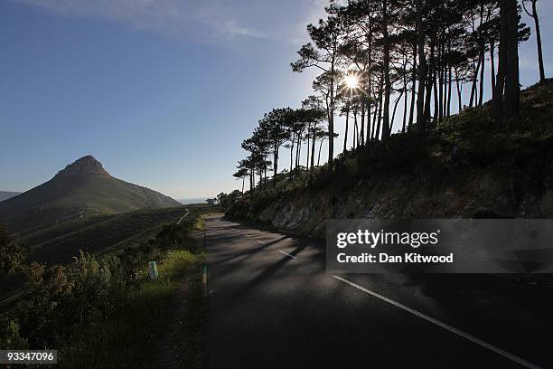 General view of the Lions Head from Devils Peak ahead of the 2010 FIFA world Cup, on October 22, 2009 in Cape Town, South Africa.