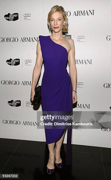 Actress Cate Blanchett attends a welcome dinner for the Sydney Theatre Company at Armani Ristorante on November 23, 2009 in New York City.
