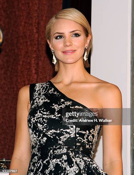 Singer Katharine McPhee attends the 37th International Emmy Awards gala press room at the New York Hilton and Towers on November 23, 2009 in New York...