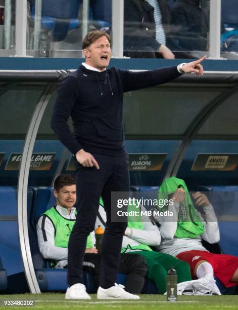 Russia, Saint Petersburg, Saint Petersburg Stadium. UEFA Europa League 2017/18, Round of 16, Second leg, Zenit "u2014 RB Leipzig. RB Leipzig's...