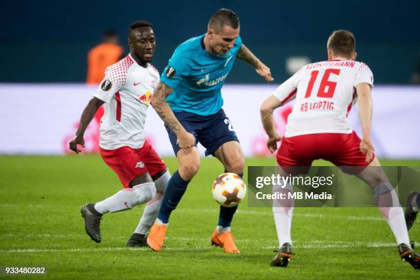 Russia, Saint Petersburg, Saint Petersburg Stadium. UEFA Europa League 2017/18, Round of 16, Second leg, Zenit "u2014 RB Leipzig. RB Leipzig's Naby...