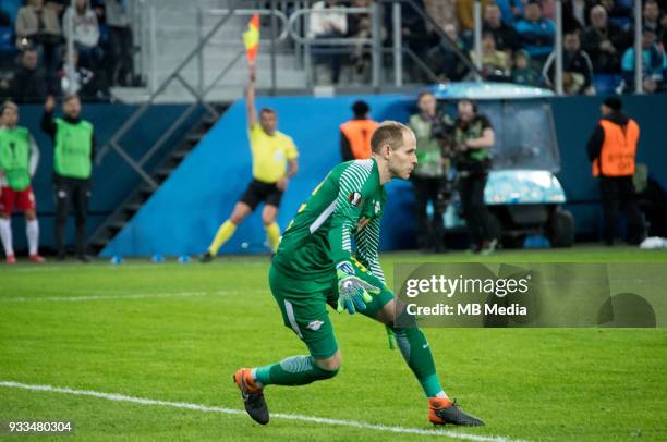 Russia, Saint Petersburg, Saint Petersburg Stadium. UEFA Europa League 2017/18, Round of 16, Second leg, Zenit "u2014 RB Leipzig. RB Leipzig's...