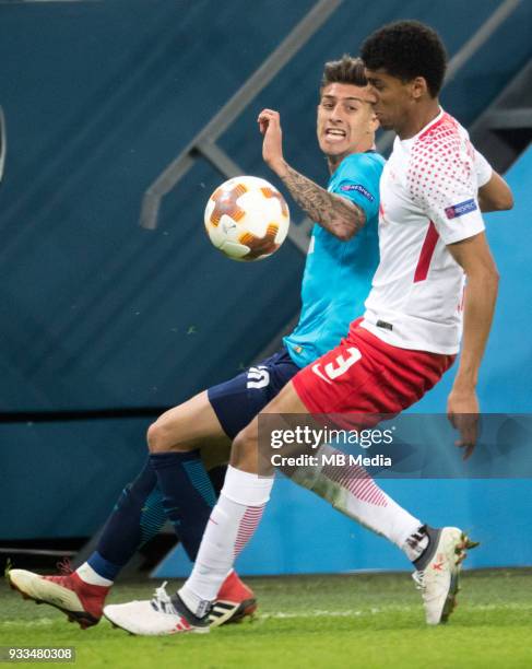 Russia, Saint Petersburg, Saint Petersburg Stadium. UEFA Europa League 2017/18, Round of 16, Second leg, Zenit "u2014 RB Leipzig. Zenit St...