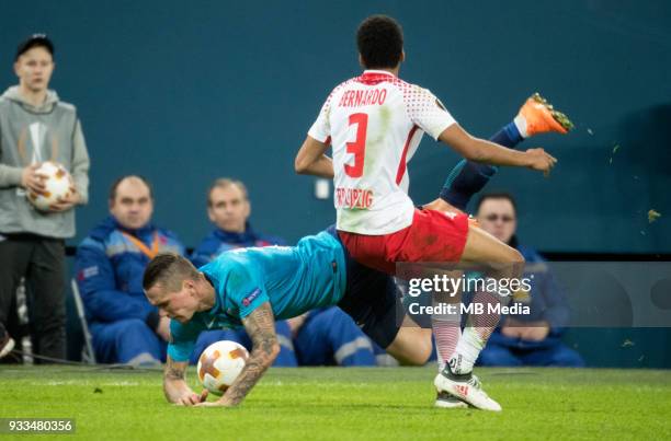 Russia, Saint Petersburg, Saint Petersburg Stadium. UEFA Europa League 2017/18, Round of 16, Second leg, Zenit "u2014 RB Leipzig. Zenit St...