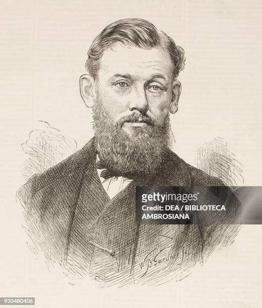 Portrait of Edward Knowles , captain of the ship Northfleet sunk in the English Channel in January 1873, illustration from the magazine The...