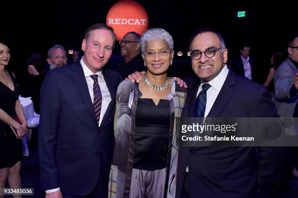 Mark Murphy, Charmaine Jefferson and Ravi Rajan attend The CalArts REDCAT Gala Honoring Charles Gaines and Adele Yellin on March 17, 2018 in Los...