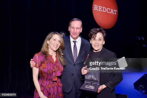 Jessica Yellin, Mark Murphy and Adele Yellin attend The CalArts REDCAT Gala Honoring Charles Gaines and Adele Yellin on March 17, 2018 in Los...