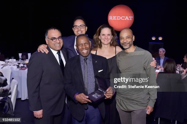 Ravi Rajan, Edgar Arceneaux, Charles Gaines, Andrea Bowers and Rodney McMillian attend The CalArts REDCAT Gala Honoring Charles Gaines and Adele...