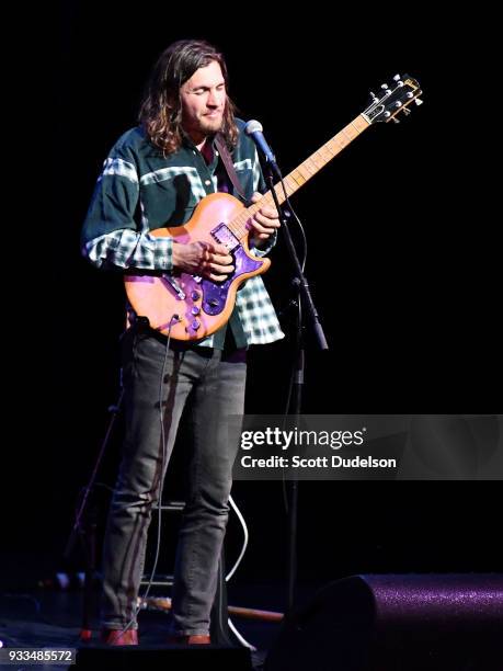 Singer Sam Teskey of The Teskey Brothers performs onstage at Thousand Oaks Civic Arts Plaza on March 17, 2018 in Thousand Oaks, California.