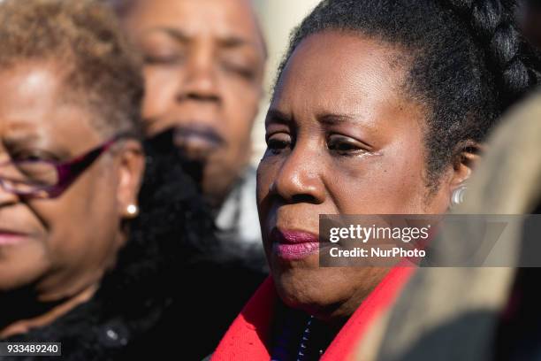 Rep. Sheila Jackson Lee , hosted a news conference for the Black Womens Roundtable Summit, at the U.S. Capitol on Thursday, March 15, 2018.